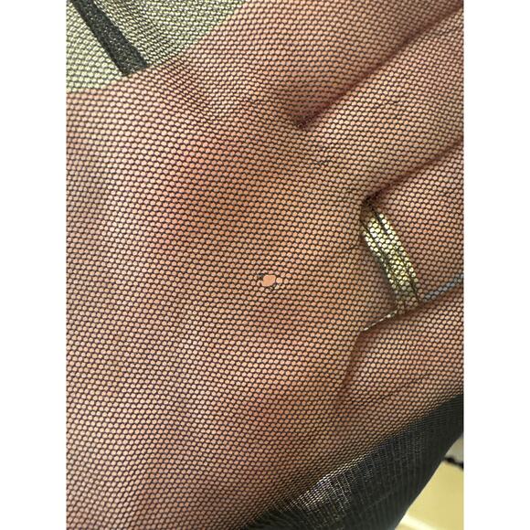 Vintage Black and Gray Wide Striped Shawl Scarf Trimmed Edge - Picture 5 of 6